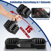 DH FitLife 12kg verstellbare Hanteln 2 bis 12 KG mit 5 Gewichtsstufen, Kurzhanteln Set mit Hantelscheiben, Kurzhanteln verstellbar, variable Gewichte 5 in 1, 2er Set